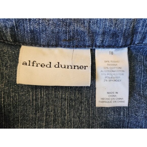 Alfred Dunner Denim Shirt Jacket South West Embellish Embroidery Pocket Size 18 - Picture 5 of 12
